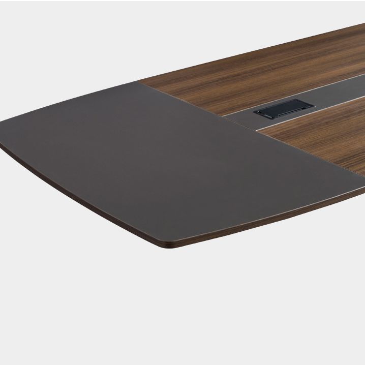 Brown Industrial Office Bureau avec des jambes d'épingle en fer