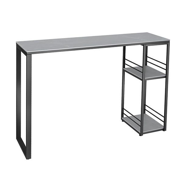 Rectangle Sintered Stone Bar Table Black and Metal Base Bar Table for Kitchen Living Room Clearhalo 'Bar Furniture' 'Bar Tables' 'bar_tables' 'furn' 'furn_bar_tables' 'Furniture' 'Kitchen & Dining Furniture' 1200x1200_6f119c63-58b6-4973-83ed-6dedd0363907