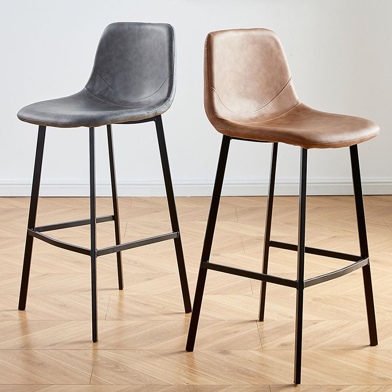 Faux Leather Armless Counter Stool Modern Style Low Back Bar Stool for Indoor Clearhalo 'Bar Furniture' 'Bar Stools' 'bar_stools' 'furn' 'furn_bar_stools' 'Furniture' 'Kitchen & Dining Furniture' 1200x1200_6f11f23a-b4ed-4731-8e8d-cd87891161eb