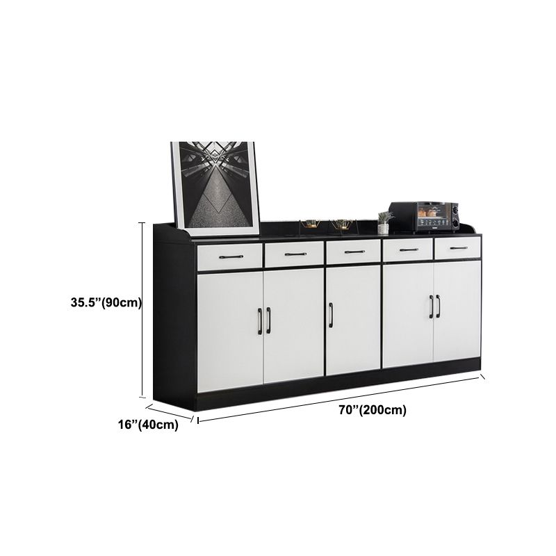 Modern Style Server Imitation Wood Sideboard with Door and Drawer for Dining Room Clearhalo 'buffet_sideboard' 'Buffets & Sideboards' 'furn' 'furn_buffet_sideboard' 'Furniture' 'Kitchen & Dining Furniture' 1200x1200_6f127b65-35a5-46de-8dbb-ce5b2c61d25a