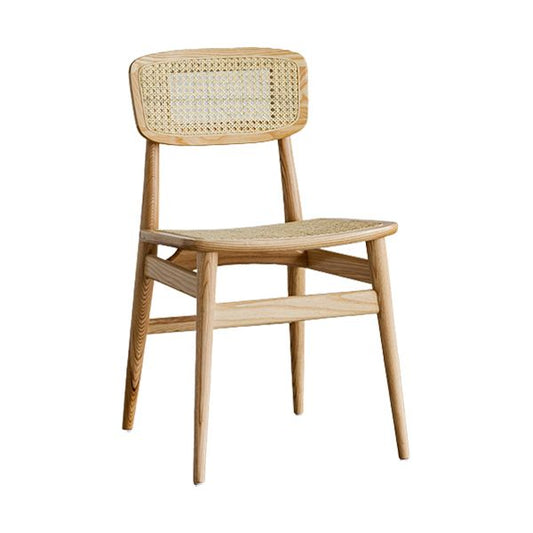 Zeitgenössischer Indoor Massivholz offener armloser Esstuhl