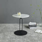 Stone Top Accent Side Table Rundes Sockel Wohnzimmer Metall Ecktisch