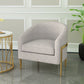 Linen Barrel Chair 23.62" Wide Arms Included Chair with Basic Four Leg