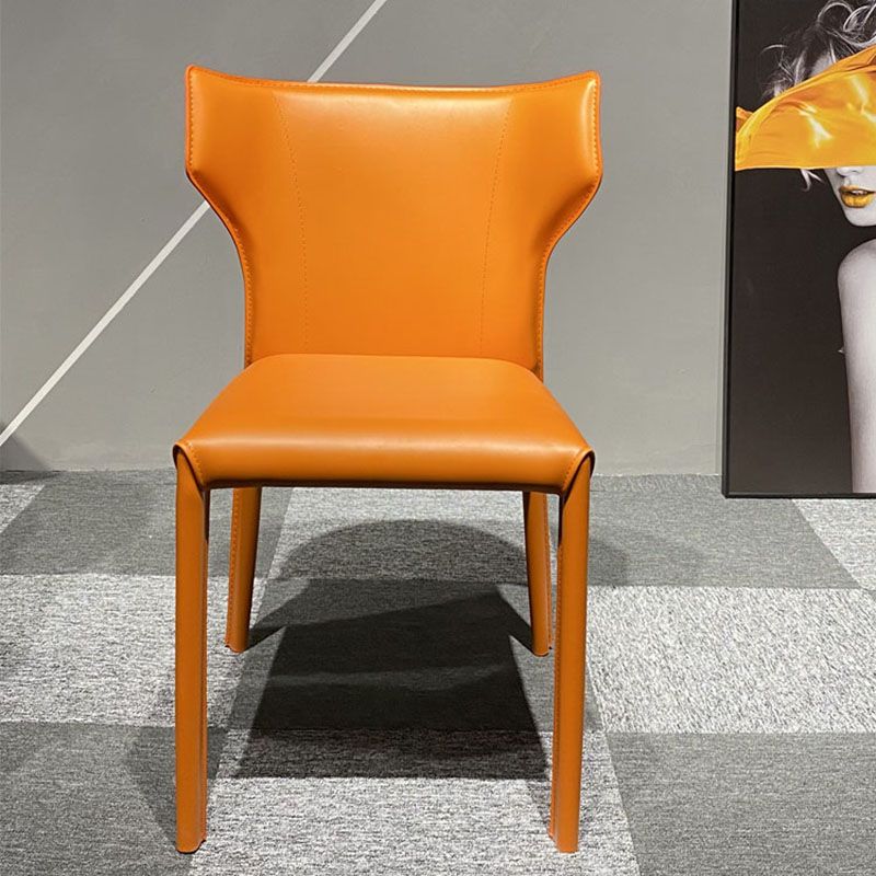 Upholstered Armless Dining Chairs Home Leather Side Chairs with Metal Legs Clearhalo ' kitchen&dining_furn' 'Dining Chairs' 'Dining Tables & Seating' 'dining_chair' 'furn' 'furn_dining_chair' 'Furniture' 'furniture_dining_chair' 'Kitchen & Dining Furniture' 'kitchen' 1200x1200_6f145ec1-7f07-45f3-af46-139819fbc91a