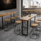 Solid Wood Bar Table Industrial Bar Dining Table with Sled Base
