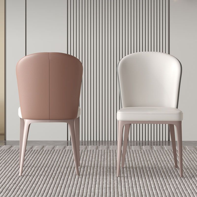 Contemporary Dining Side Chair Faux Leather Dining Side Chair for Indoor