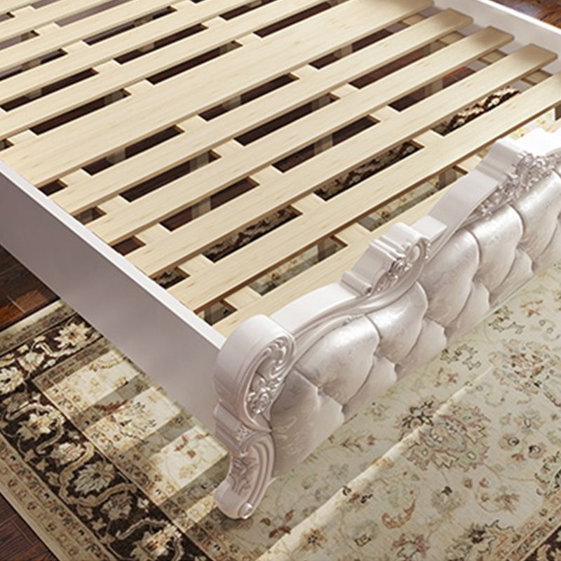 Faux lederen paneelbed Victoriaans standaardbed met hoofdeinde en voetbord