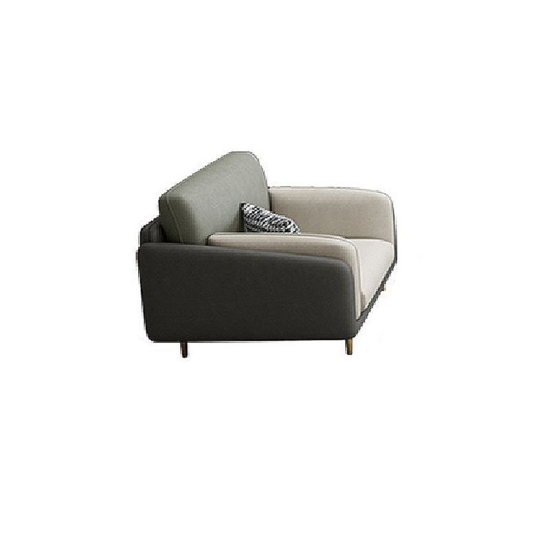 Living Room Faux Leather Sofa Modern Green and White Couch with Brass Legs Clearhalo 'furn' 'furn_sofas' 'Furniture' 'furniture_sofas' 'Living Room Furniture' 'Sofa' 'sofas' 1200x1200_6f159472-c38d-4ca2-86d1-5e958e8cd38c