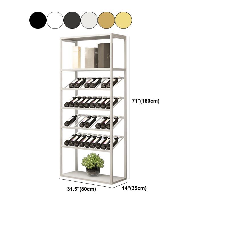 Metal Floor Wine Bottle & Glass Rack Modern Wine Holder Rack with Shelf