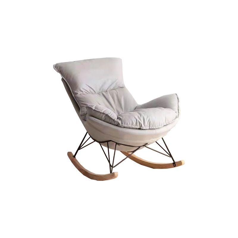 Leisure Pure Color Glider Chair Faux Leather Water Resistant with Ottoman Clearhalo 'Chairs & Seating' 'furn' 'furn_rocking_chairs' 'Furniture' 'Living Room Furniture' 'Rocking Chairs' 'rocking_chairs' 1200x1200_6f16b4fa-8965-4246-8df5-c2a9e70b6020