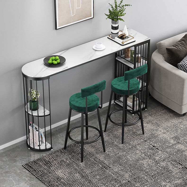 Modern Bar Dining Table Indoor Bar Height Table with Iron Base 42-Inch Top Clearhalo 'Bar Furniture' 'Bar Tables' 'bar_tables' 'furn' 'furn_bar_tables' 'Furniture' 'furniture_bar_tables' 'Kitchen & Dining Furniture' 'kitchen&dining_furn' 'kitchen' 1200x1200_6f1853d5-ad25-4276-9af4-90fed2c68a4c