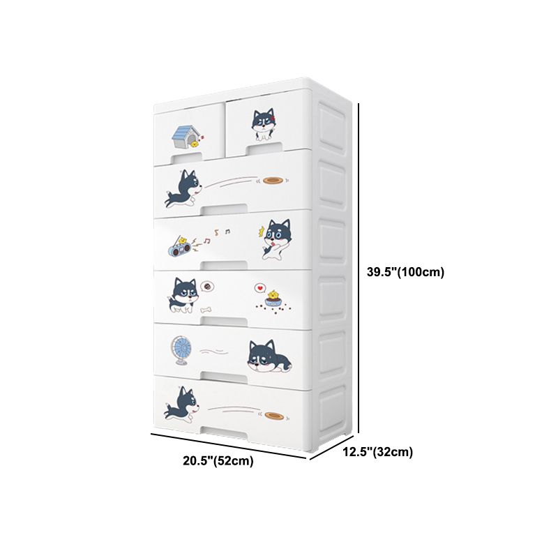 Eigentijdse garderobe witte kleur plastic garderobe kast met laden