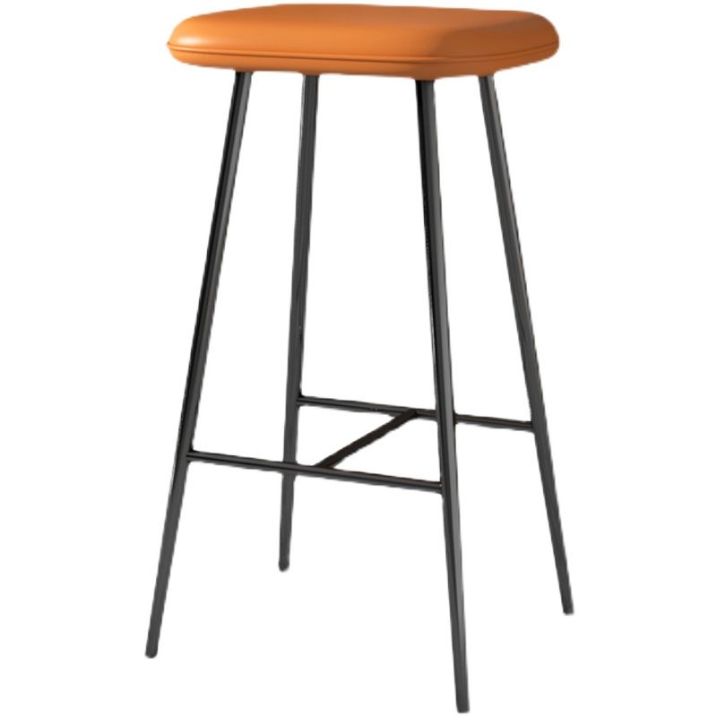 Glam Counter Bar Stool Armless Leather Rectangle Bar Stool with Footrest Clearhalo 'Bar Furniture' 'Bar Stools' 'bar_stools' 'furn' 'furn_bar_stools' 'furniture_bar_stools' 'Kitchen & Dining Furniture' 'kitchen&dining_furn' 'kitchen' 'kitchen_furn' Furniture' 1200x1200_6f18c892-56bc-47ac-b751-686987880ec0
