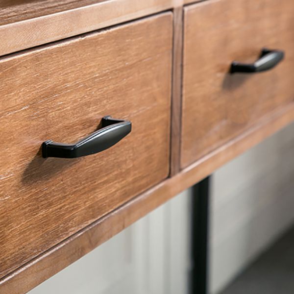 Modern Rectangular Console Table Metal Console Sofa Table in Brown Clearhalo 'Console Tables' 'console_tables' 'Entry & Mudroom Furniture' 'furn' 'furn_console_tables' 'Furniture' 1200x1200_6f1a2725-5203-497b-a076-744a13d0b8ee