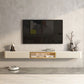 Moderner TV-Wandschrank aus Kunstholz und Massivholz mit Glastür