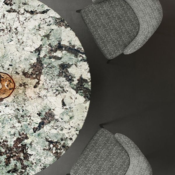 Glam Round Marble Top Dining Table with Metal Pedestal Base for Home Clearhalo 'Dining Tables & Seating' 'Dining Tables' 'dining_table' 'furn' 'furn_dining_table' 'Furniture' 'Kitchen & Dining Furniture' 1200x1200_6f1a8aa7-38d8-4876-9de2-377eca57dfa6