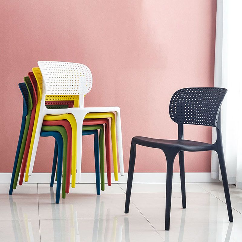 Contemporary Style Stackable Chair Dining Open Back Armless Chairs with Plastic Legs Clearhalo 'Dining Chairs' 'Dining Tables & Seating' 'dining_chair' 'Furniture' 'furniture_dining_chair' 'Kitchen & Dining Furniture' 1200x1200_6f1c4078-9538-44e6-bdb0-aba1615a4dc6