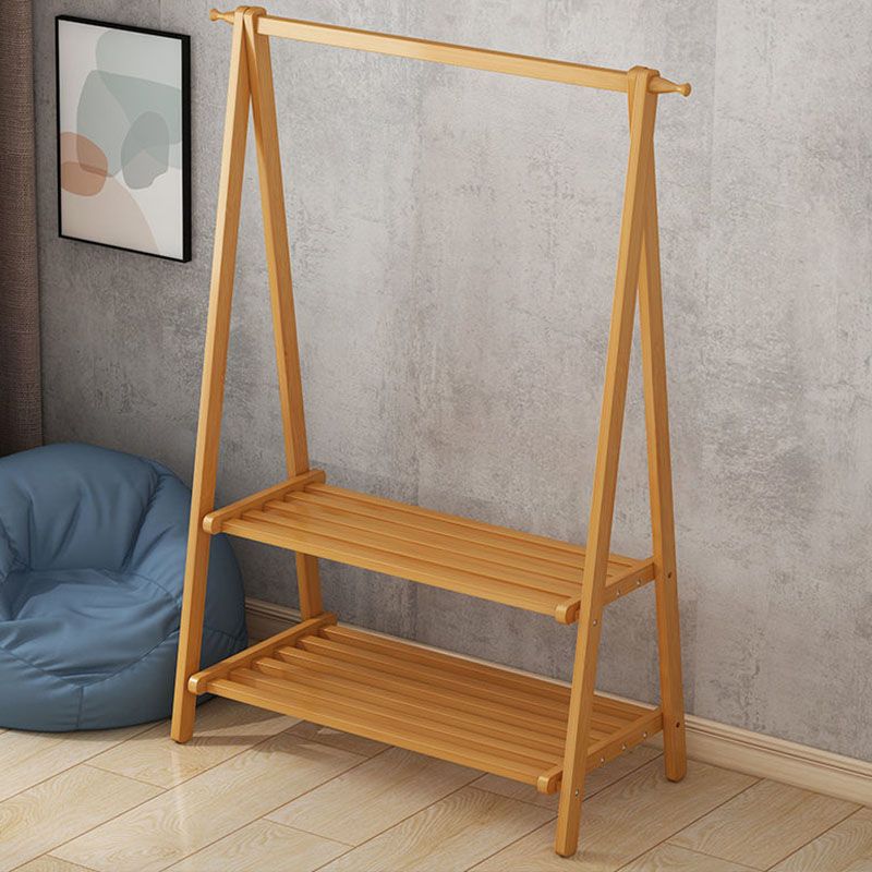 Appuntamento scandinavo per appendiabiti in legno di stoccaggio senza piedi.