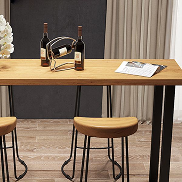 Industrial Style Rectangle Bar Table Solid Wood Bar Dining Table for Indoor Clearhalo 'Bar Furniture' 'Bar Tables' 'bar_tables' 'furn' 'furn_bar_tables' 'Furniture' 'Kitchen & Dining Furniture' 1200x1200_6f1d898a-b024-435f-8738-927e53e2a94b