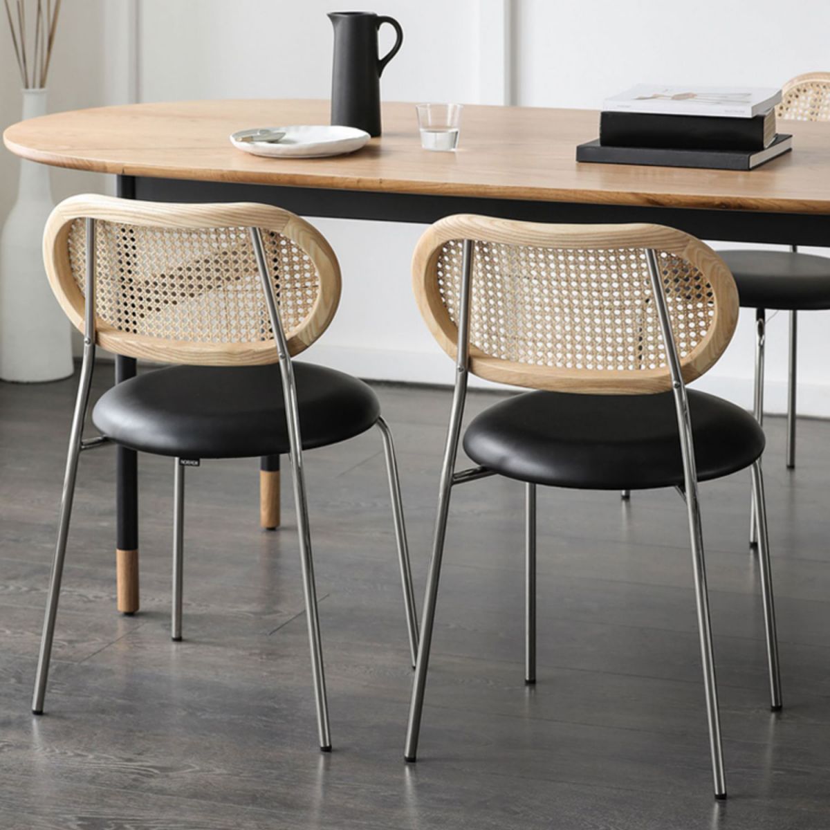 Industrial Design Armless Side Chairs PU Leather Open Back Dining Chairs Clearhalo ' kitchen&dining_furn' 'Dining Chairs' 'Dining Tables & Seating' 'dining_chair' 'furn' 'furn_dining_chair' 'Furniture' 'furniture_dining_chair' 'Kitchen & Dining Furniture' 'kitchen' 1200x1200_6f1da5f9-f67d-4230-bd44-293ac78e89d5