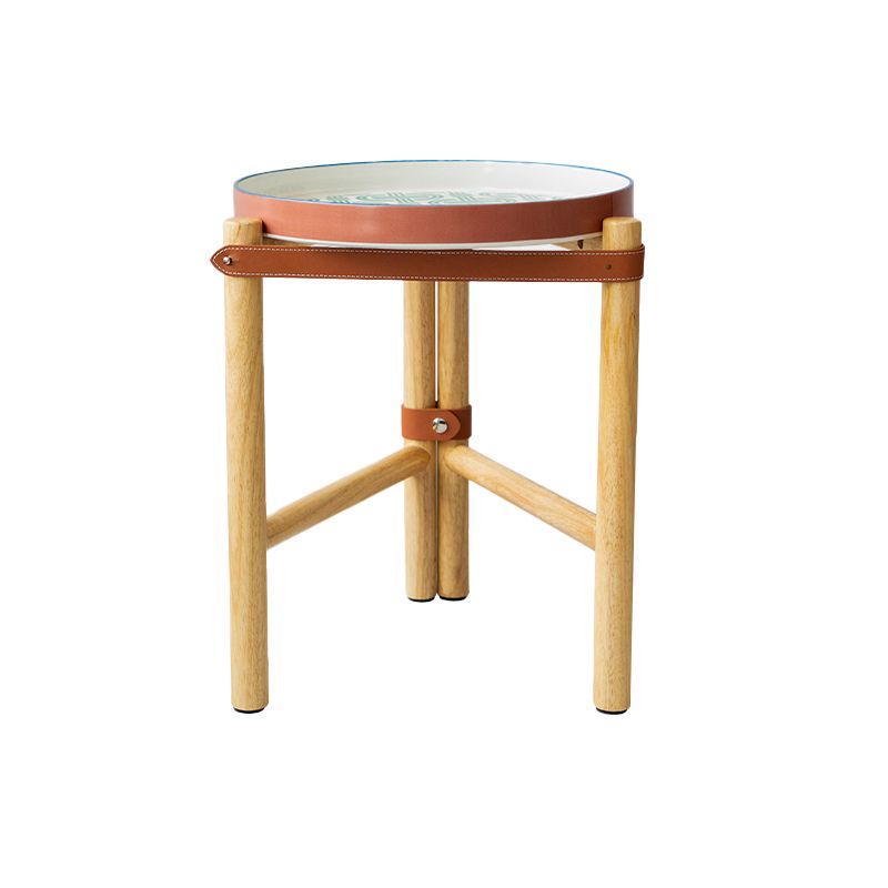 14" Wide Contemporary Corner Table Tray Top Round Accent Side Table