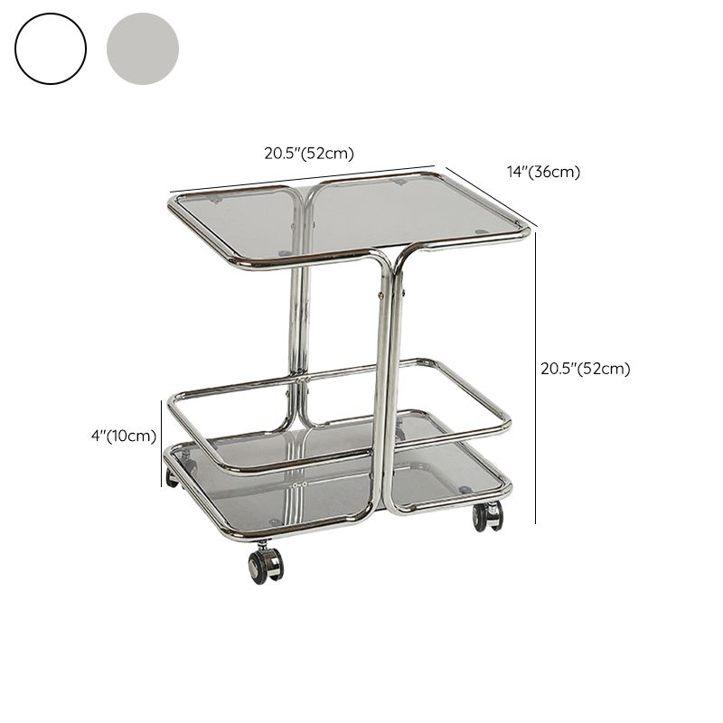 Contemporary Corner Table Double Tier Accent Side Table with Shelf Clearhalo 'Coffee & Accent Tables' 'End & Side Tables' 'end_side_tables' 'furn' 'furn_end_side_tables' 'Furniture' 'Living Room Furniture' 1200x1200_6f1f09dc-8dc0-42b7-b3e1-e297045f88d6