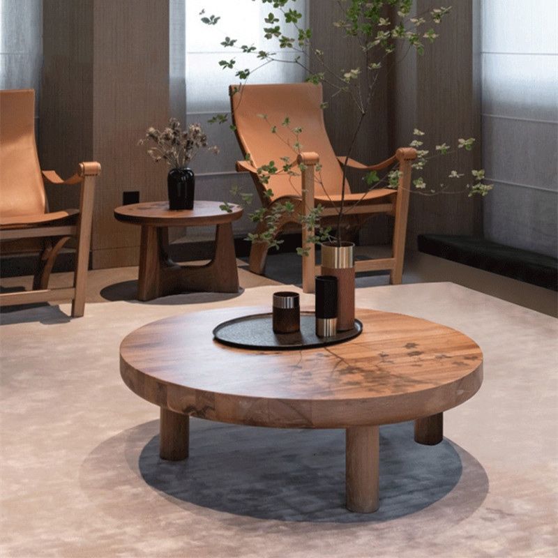 Brone Solid Wood Coffee Table Round Coffee Table for Living Room Clearhalo 'Coffee & Accent Tables' 'Coffee Tables' 'coffee_tables' 'furn' 'furn_coffee_tables' 'Furniture' 'Living Room Furniture' 1200x1200_6f1f85ee-1ee7-4ffa-bd68-4b2cd4dfc65b