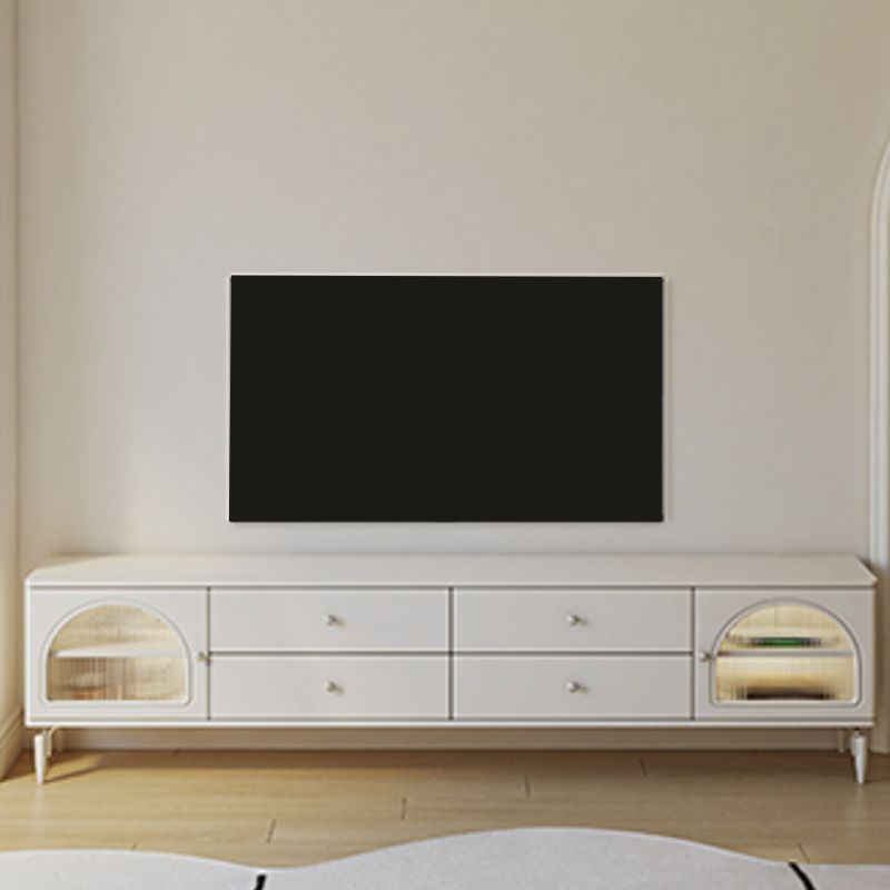 Wooden TV Media Console White Media Console TV Stand with Drawers