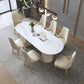 Glam Sintered Stone White Dining Table Oval Standard Dining Table for Kitchen Clearhalo ' dining_table' 'Dining Tables & Seating' 'Dining Tables' 'furn' 'furn_dining_table' 'Furniture' 'furniture_dining_table' 'Kitchen & Dining Furniture' 'kitchen&dining_furn' 'kitchen' 'kitchen_dining_table' 1200x1200_6f20ca07-7d75-4758-8a3f-ba085d2fd794