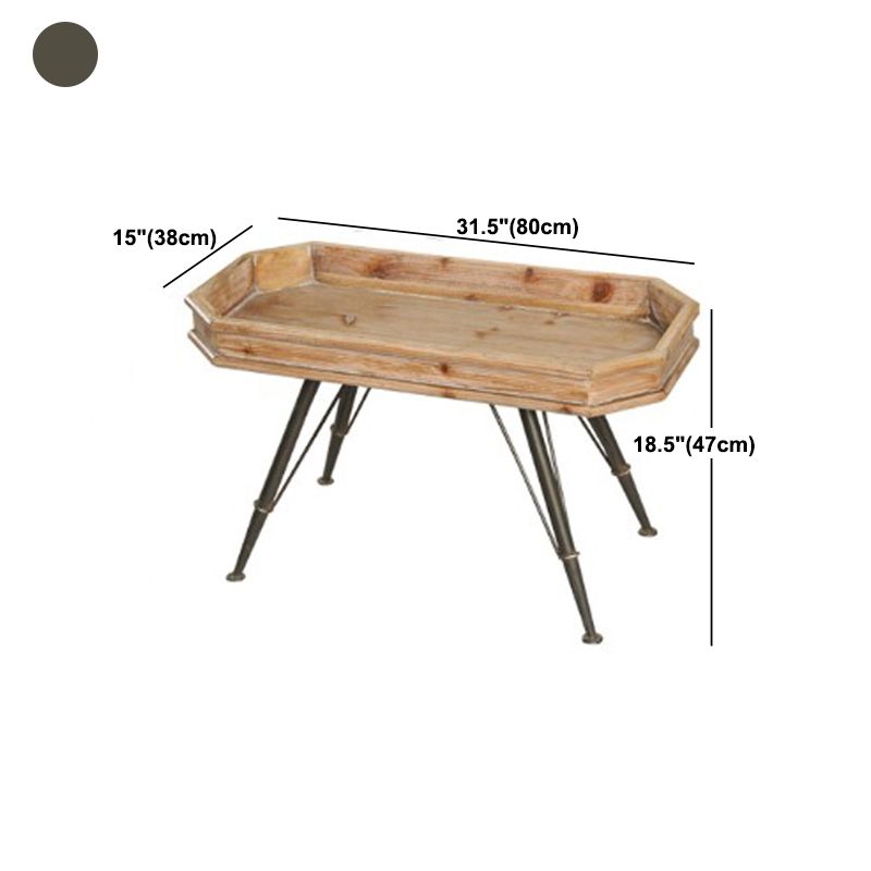 French Country Style Cocktail Table Solid Wood with White/black Metal Base Coffee Table Clearhalo 'Coffee & Accent Tables' 'End & Side Tables' 'end_side_table' 'end_side_tables' 'furn' 'furn_end_side_tables' 'Furniture' 'furniture_end_side_table' 'Living Room Furniture' 1200x1200_6f21ecc6-dae0-4d2d-b632-55faec6e023e