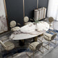 Oval Sintered Stone Dining Table Luxury Kitchen Table with 3 Legs in Gold Clearhalo ' dining_table' 'Dining Tables & Seating' 'Dining Tables' 'furn' 'furn_dining_table' 'Furniture' 'furniture_dining_table' 'Kitchen & Dining Furniture' 'kitchen&dining_furn' 'kitchen' 'kitchen_dining_table' 1200x1200_6f25edea-dc97-4984-8eaf-40ac589ee347