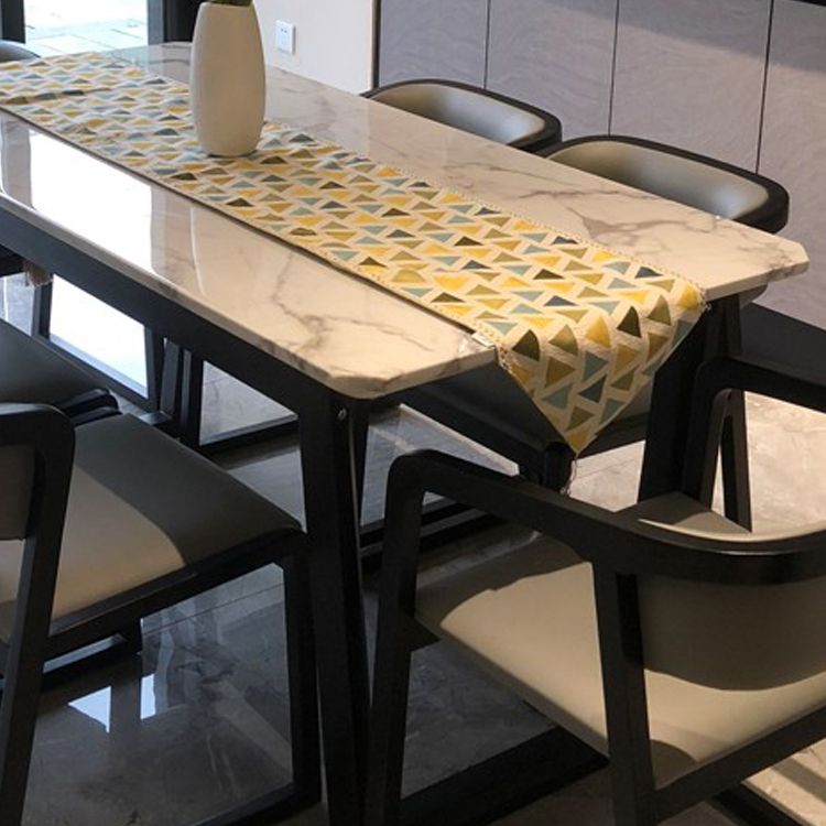 Wood Base Table Rectangle Dining Table for Kitchen Dining Room