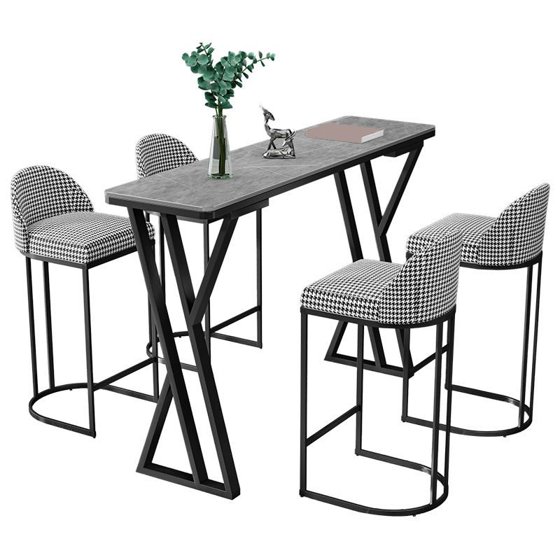 Modern Style Bistro Bar Table Rectangle Stone Top Bar Table for Dining Room Clearhalo 'Bar Furniture' 'Bar Tables' 'bar_tables' 'furn' 'furn_bar_tables' 'Furniture' 'Kitchen & Dining Furniture' 1200x1200_6f26e60c-1eb7-4861-a62a-7dae4bbe88a6
