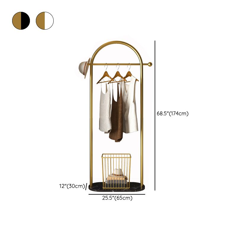 Luxurious Metallic Coat Hanger Pure Color Free Standing Marble Base Coat Rack Clearhalo 'Entry & Mudroom Furniture' 'furn' 'furn_hall_tree_coat_racks' 'Furniture' 'Hall Trees & Coat Racks' 'hall_tree_coat_racks' 1200x1200_6f27493f-b691-4c10-9a4c-cdd320edbb14