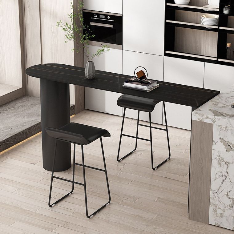 Stone Bar Dining Table Modern Bar Table with Double Pedestal Base for Dining Room Kitchen Clearhalo 'Bar Furniture' 'Bar Tables' 'bar_tables' 'furn' 'furn_bar_tables' 'Furniture' 'furniture_bar_tables' 'Kitchen & Dining Furniture' 1200x1200_6f27a3e2-4f7d-4291-a85c-8f501d5dd6cb