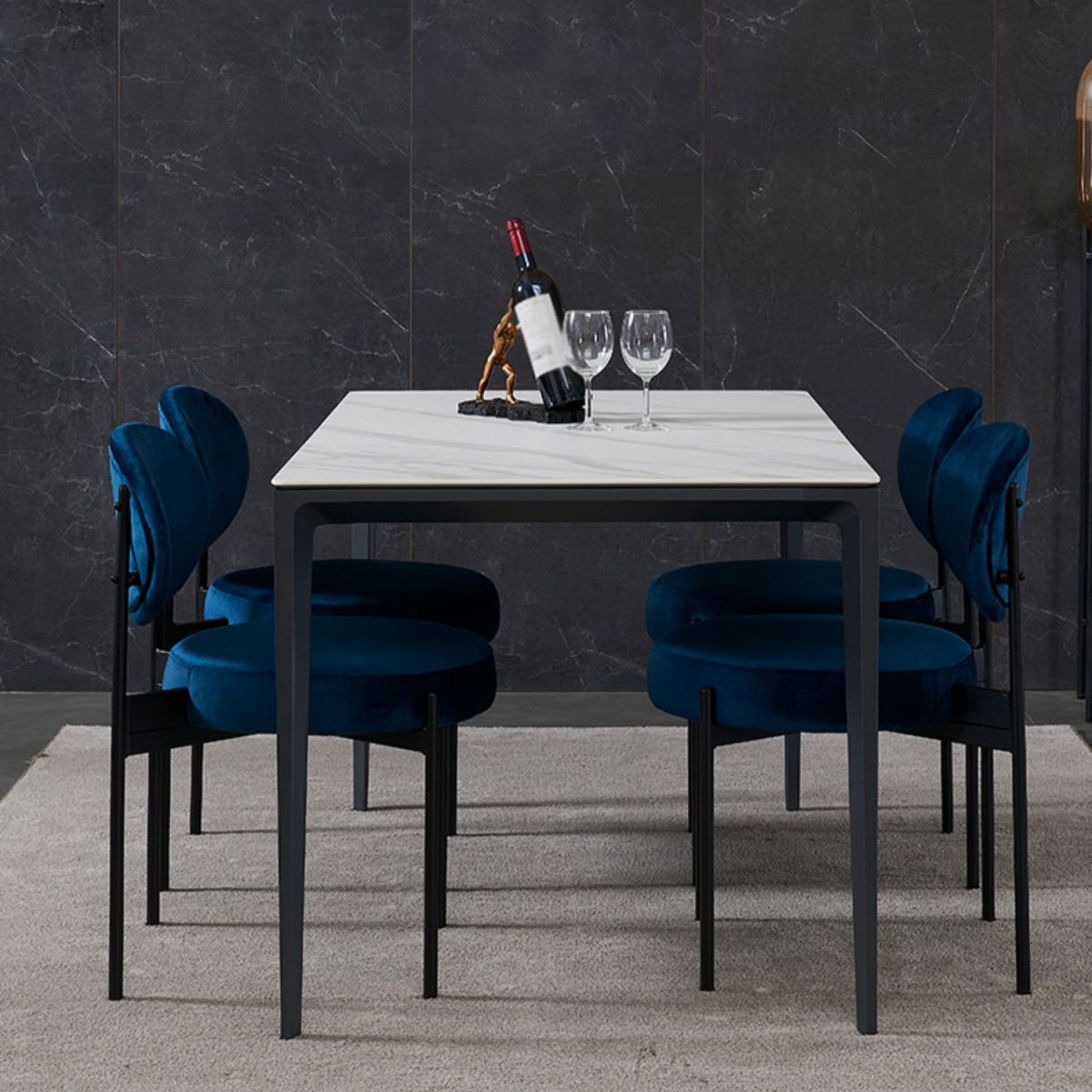 Minimalist 1/4/5 Pieces Sintered Stone Dining Table Set Rectangle Dining Room Set Clearhalo 'Dining Room Sets' 'Dining Tables & Seating' 'dining_room_set' 'furn' 'furn_dining_room_set' 'Furniture' 'furniture_dining_room_set' 'Kitchen & Dining Furniture' 'kitchen&dining_furn' 'kitchen' 1200x1200_6f27b7fd-8c0e-4523-989d-2d85c767b036