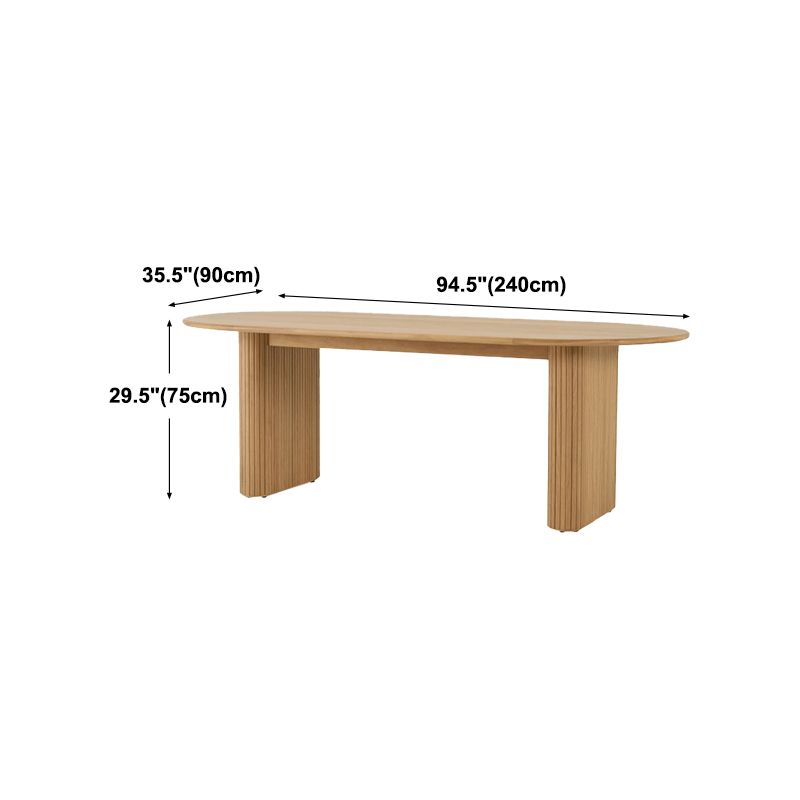 Modern Natural Base Table Oval Wood Top Dinner Room Kitchen Table Clearhalo 'Dining Tables & Seating' 'Dining Tables' 'dining_table' 'furn' 'furn_dining_table' 'Furniture' 'Kitchen & Dining Furniture' 1200x1200_6f280166-f105-4d23-a806-13cb987f7aff
