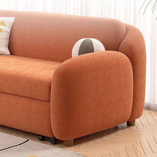 Runde Armsofa Bett mit 2 Kissen rutschloser Sofa in Orange