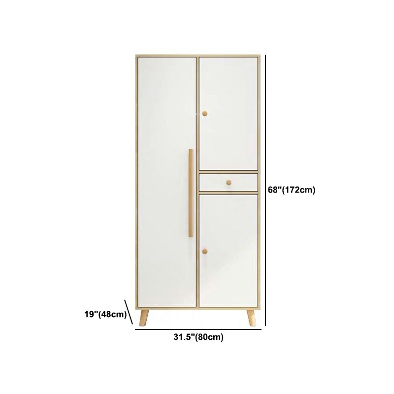 Armoire blanche moderne pour armoire en bois d'ingénierie à domicile avec portes à charnière