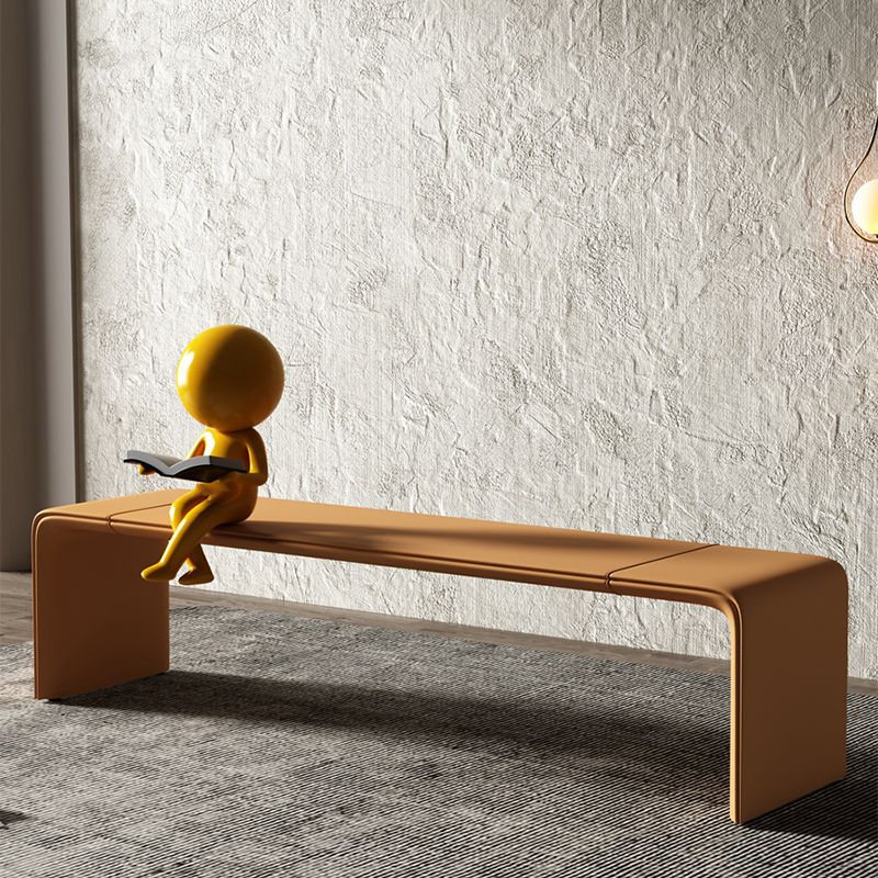 Rectangle Upholstered Entryway Bench Modern Seating Bench with Wooden Base Clearhalo 'Benches' 'Chairs & Seating' 'furn' 'furn_benches' 'Furniture' 'Living Room Furniture' 1200x1200_6f29e362-40aa-47d2-95b7-501d1fd9a691