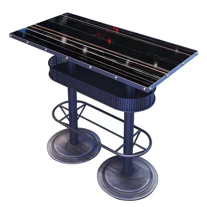 Industrial Style Bistro Bar Table Metal Base Bar Table for Bar Clearhalo 'Bar Furniture' 'Bar Tables' 'bar_tables' 'furn' 'furn_bar_tables' 'Furniture' 'Kitchen & Dining Furniture' 1200x1200_6f2aa947-1f1b-4ed7-8c1e-20d2a18092a6