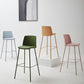 Taburete de bar de cuero de PU de estilo moderno, taburete de bar con asiento cuadrado y patas de metal