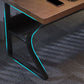 Bureau d'ordinateur en bois contemporain Bureau de tâche de forme rectangulaire avec 2 jambes pour la maison