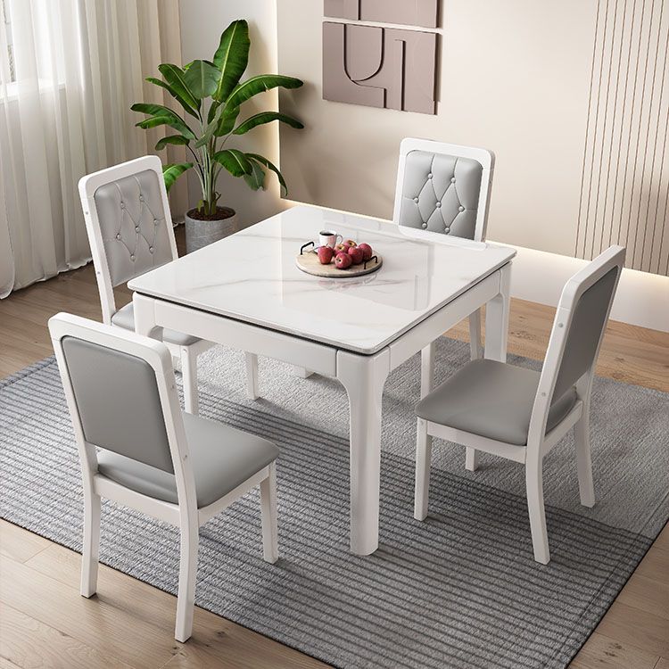 Houten getufte eetkamerstoel moderne stijl gestoffeerde armloze eetkamerstoelen