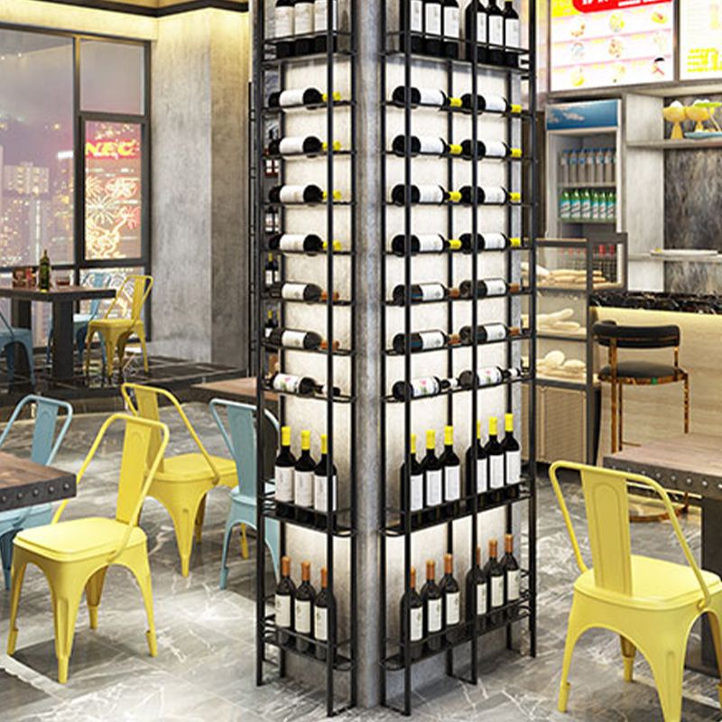 Bouteille à vin de sol moderne et rack de verre en métal rack de vin avec rangement de vin
