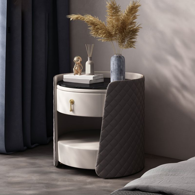 1 - Cassetto di accento contemporaneo comodino antico comodino da letto di stoccaggio aperto