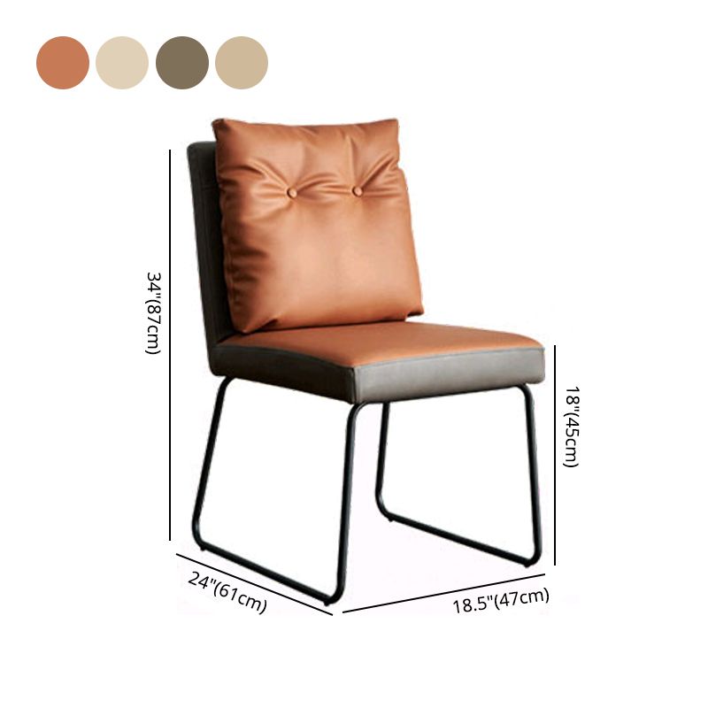 Indoor Industrial Side Chair Solid Back Metal Upholstered Dining Room Chair (Set of 2) Clearhalo ' kitchen&dining_furn' 'Dining Chairs' 'Dining Tables & Seating' 'dining_chair' 'furn' 'furn_dining_chair' 'Furniture' 'furniture_dining_chair' 'Kitchen & Dining Furniture' 'kitchen' 1200x1200_6f315be7-08fe-4fd4-86a1-ff4c06ee3ccd