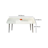 Modern Rectangular White Stone Top Dining Table with 4 Legs Base Clearhalo 'Dining Tables & Seating' 'Dining Tables' 'dining_table' 'furn' 'furn_dining_table' 'Furniture' 'Kitchen & Dining Furniture' 1200x1200_6f31c1d6-c9fd-4640-92c0-6c2a0d9d5967
