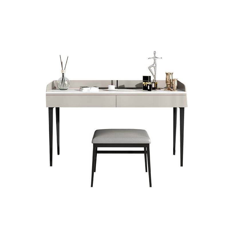 Makeup Counter With 2 Storage Drawers Contemporary Marble Dresser for Bedroom