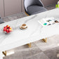 Glam White Wood Bar Dining Table with Stone Top Rectangle Indoor Bistro Table Clearhalo 'Bar Furniture' 'Bar Tables' 'bar_tables' 'furn' 'furn_bar_tables' 'Furniture' 'furniture_bar_tables' 'Kitchen & Dining Furniture' 1200x1200_6f32860e-22f7-4cda-b9b0-6251334d3692